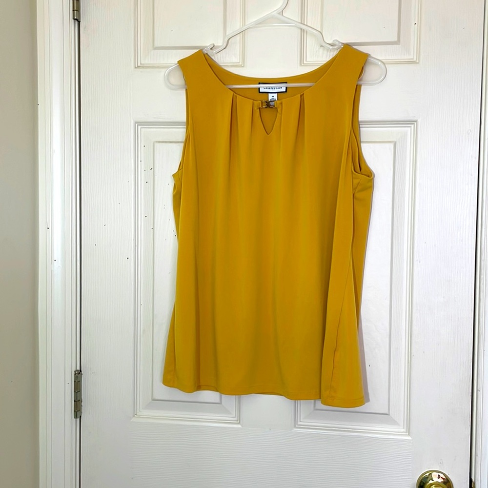 Charter Club Yellow Mustard Tank Top Blouse Size Medium